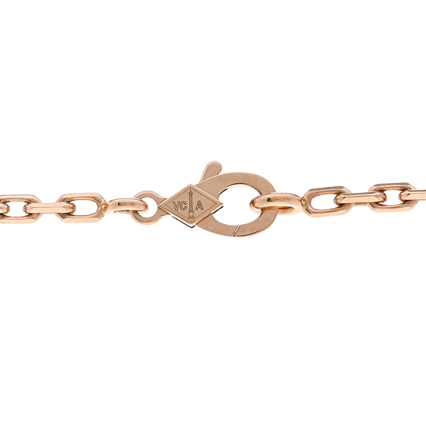 18K Rose Gold Silver Obsidian 20 Motifs Vintage Alhambra Necklace