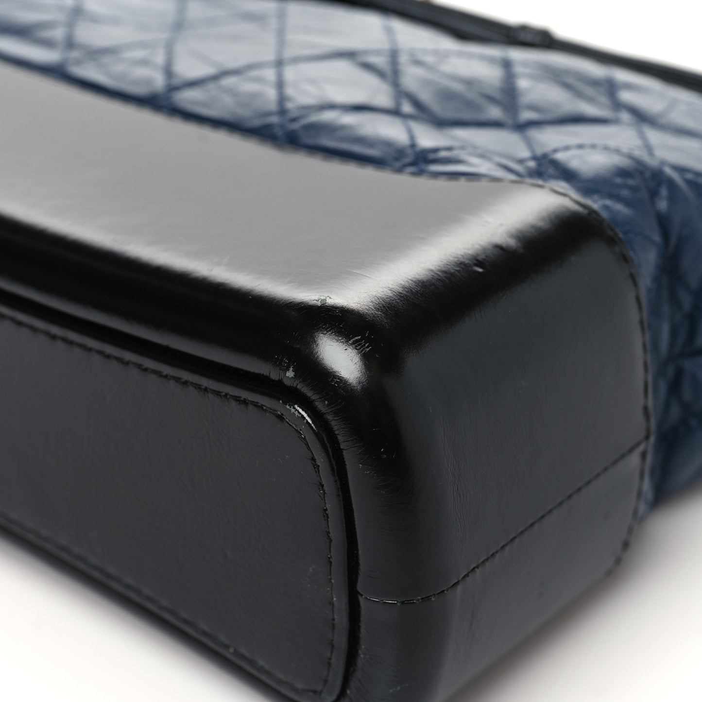 Aged Calfskin Quilted Medium Gabrielle Hobo Navy Black