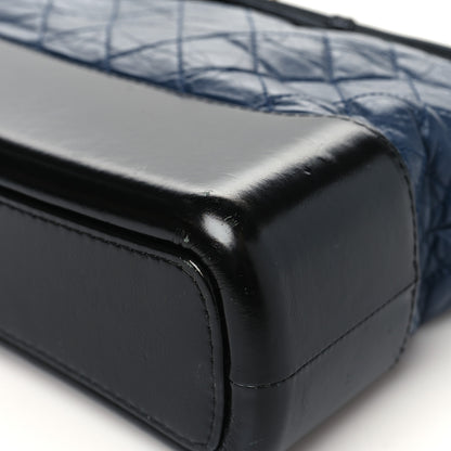 Chanel Aged Calfskin Quilted Medium Gabrielle Hobo Navy Black 12 of 14
