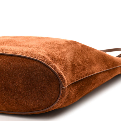 Celine Suede Calfskin Reversible Triomphe Bucket Bag Brown 14 of 15