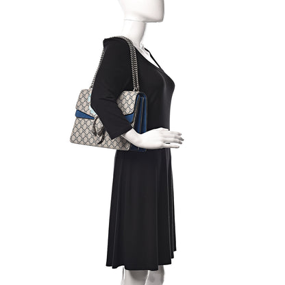 Gucci GG Supreme Monogram Blooms Medium Dionysus Shoulder Bag Beige Navy Vintage Blue 2 of 15