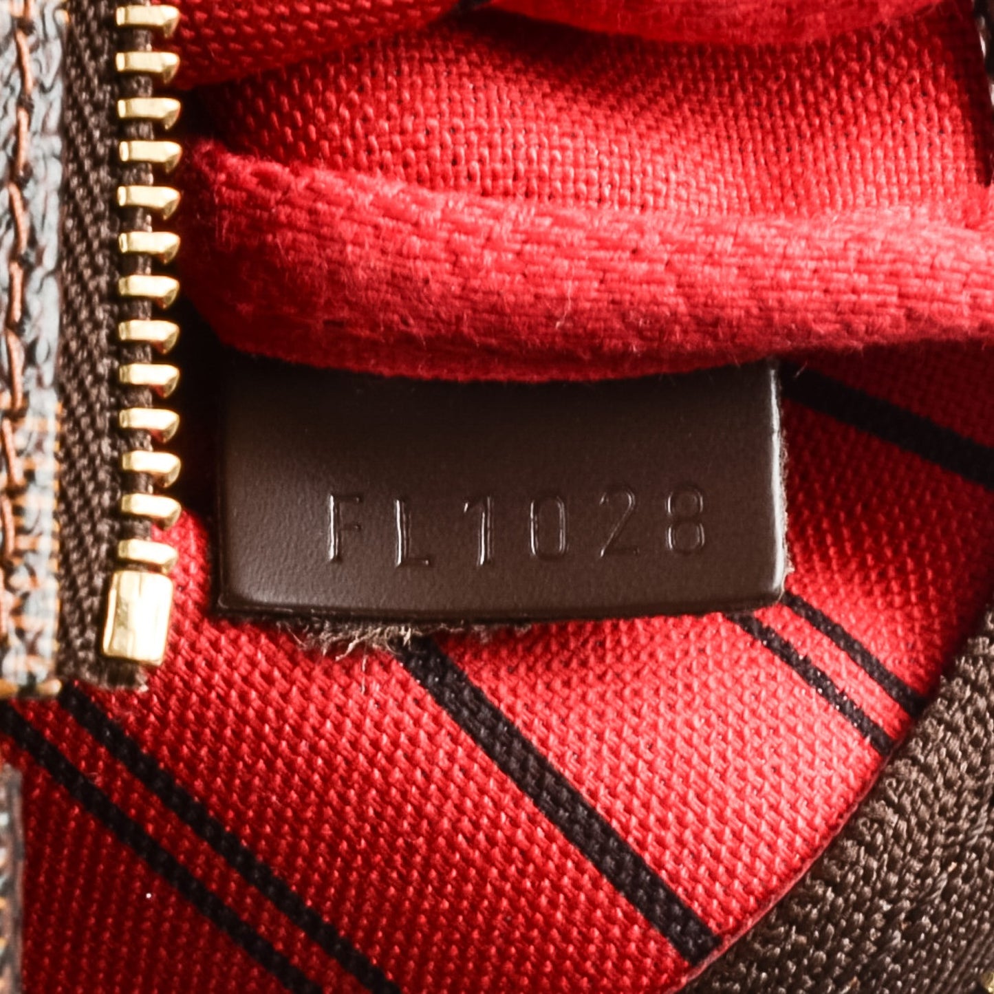 Damier Ebene Complice Trunks and Bags Mini Pochette Accessories Red