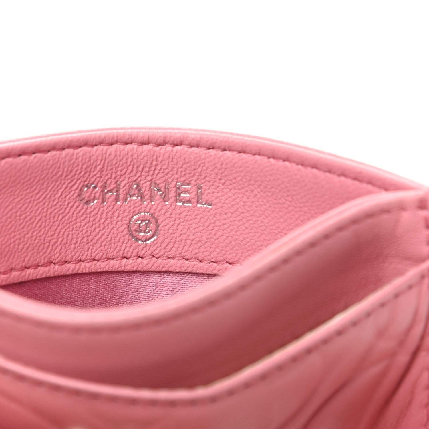 Chanel Lambskin Camellia Embossed Card Holder Pink 6 of 10