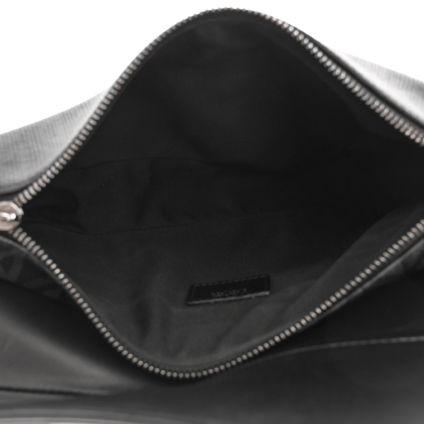Smooth Calfskin Canvas CD Diamond Mens Saddle Bag Black