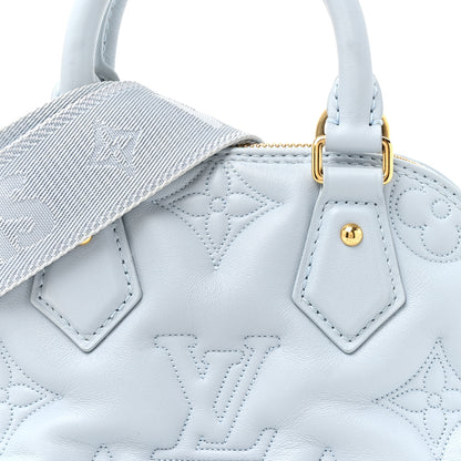 Louis Vuitton Calfskin Bubblegram Alma BB Ice Blue 7 of 10
