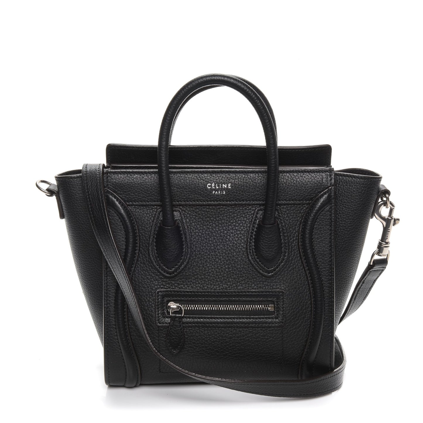 Drummed Calfskin Nano Luggage Black