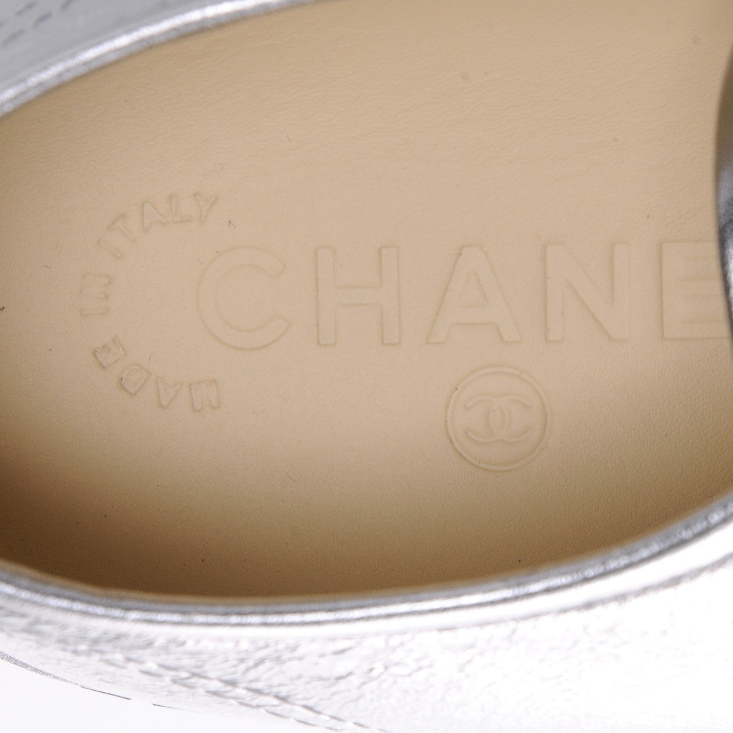 Chanel Laminated Lambskin Sneakers 40 Silver 10 of 12