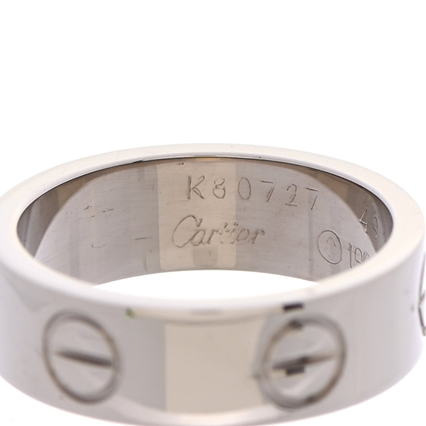 18K White Gold 5.5mm LOVE Ring 49 5