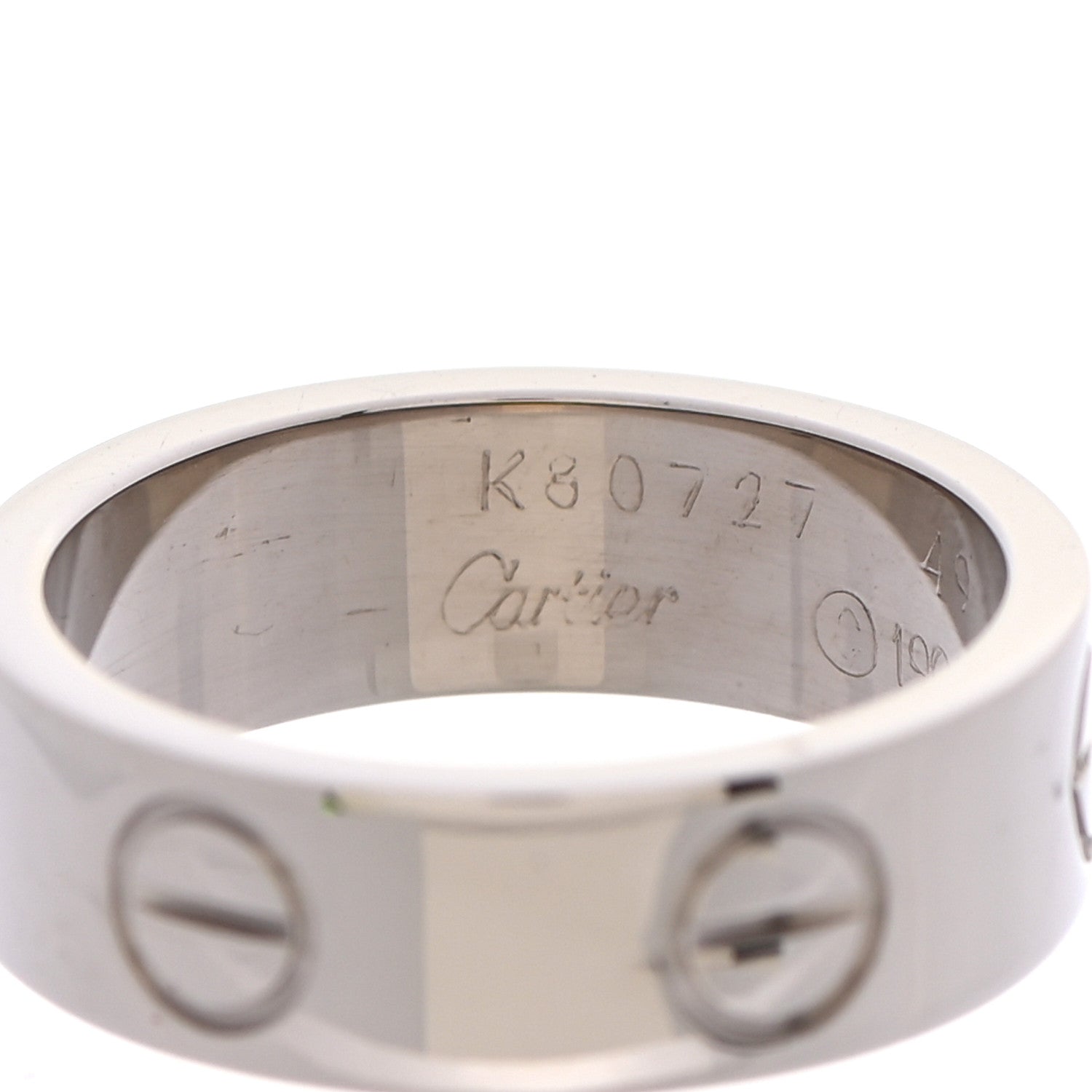Cartier 18K White Gold 5.5mm LOVE Ring 49 5 4 of 5