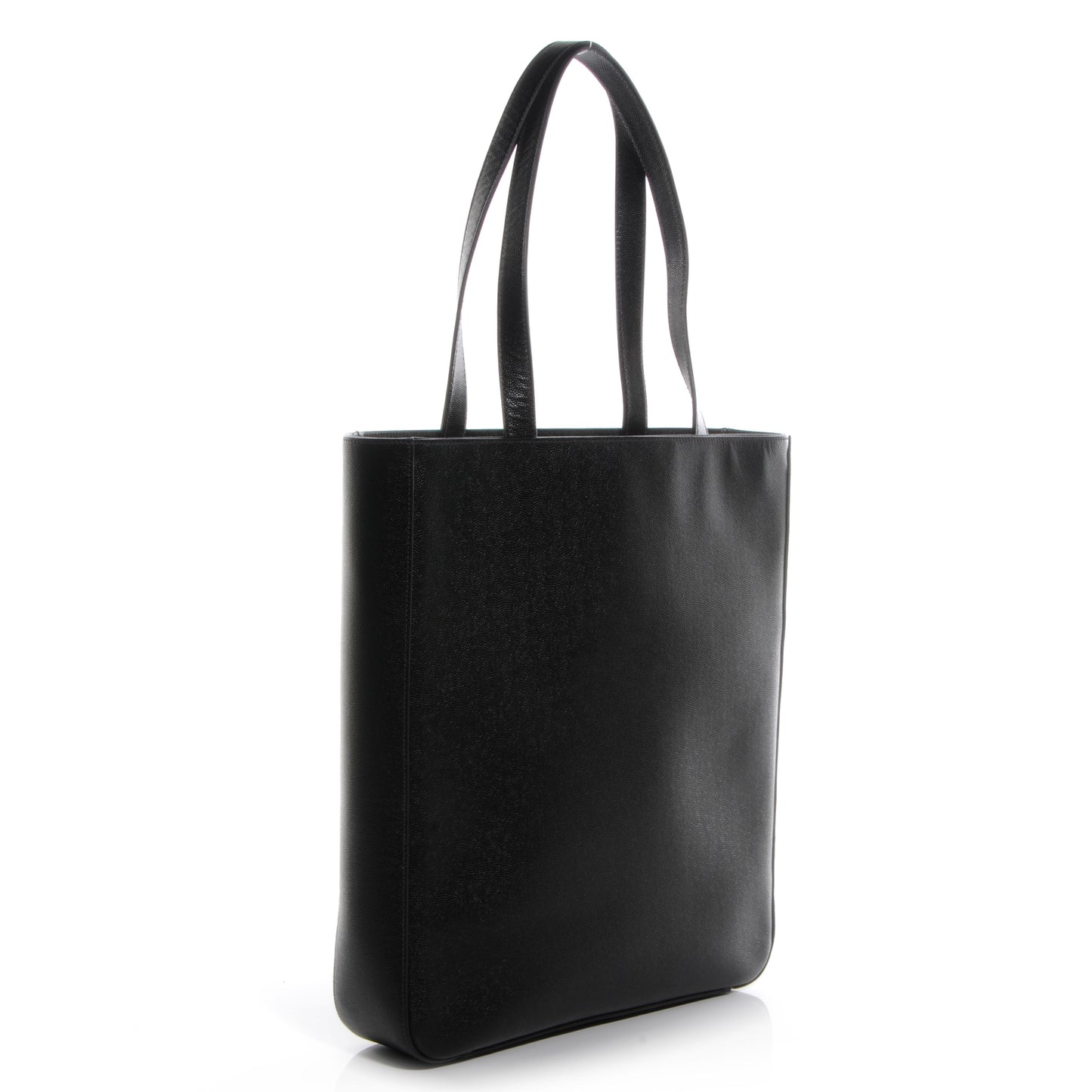 Grain de Poudre Textured Leather North/South Medium Museum Tote Brown