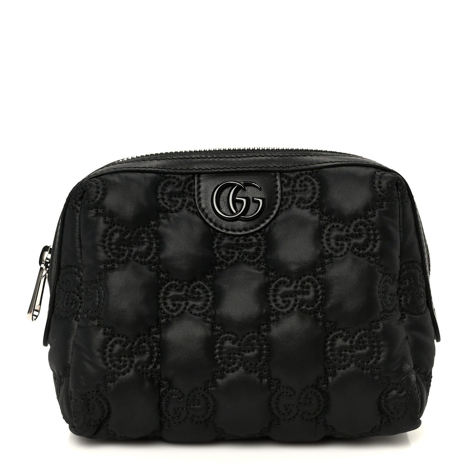 Gucci Nylon Calfskin Enamel GG Matelasse Beauty Case Black 1 of 9