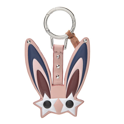 MCM Visetos Calfskin Rabbit Key Ring Pink 1 of 5
