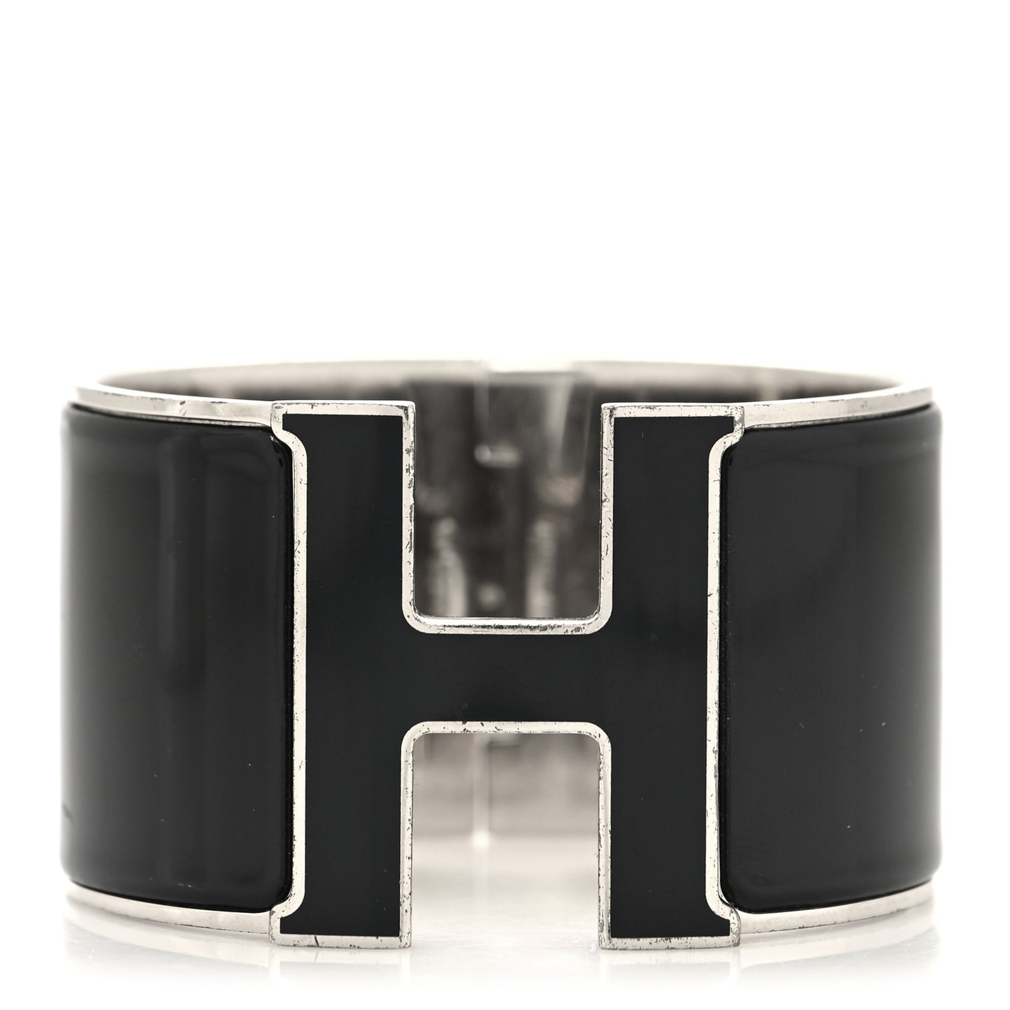Enamel Extra Wide Clic Clac H Bracelet PM Black