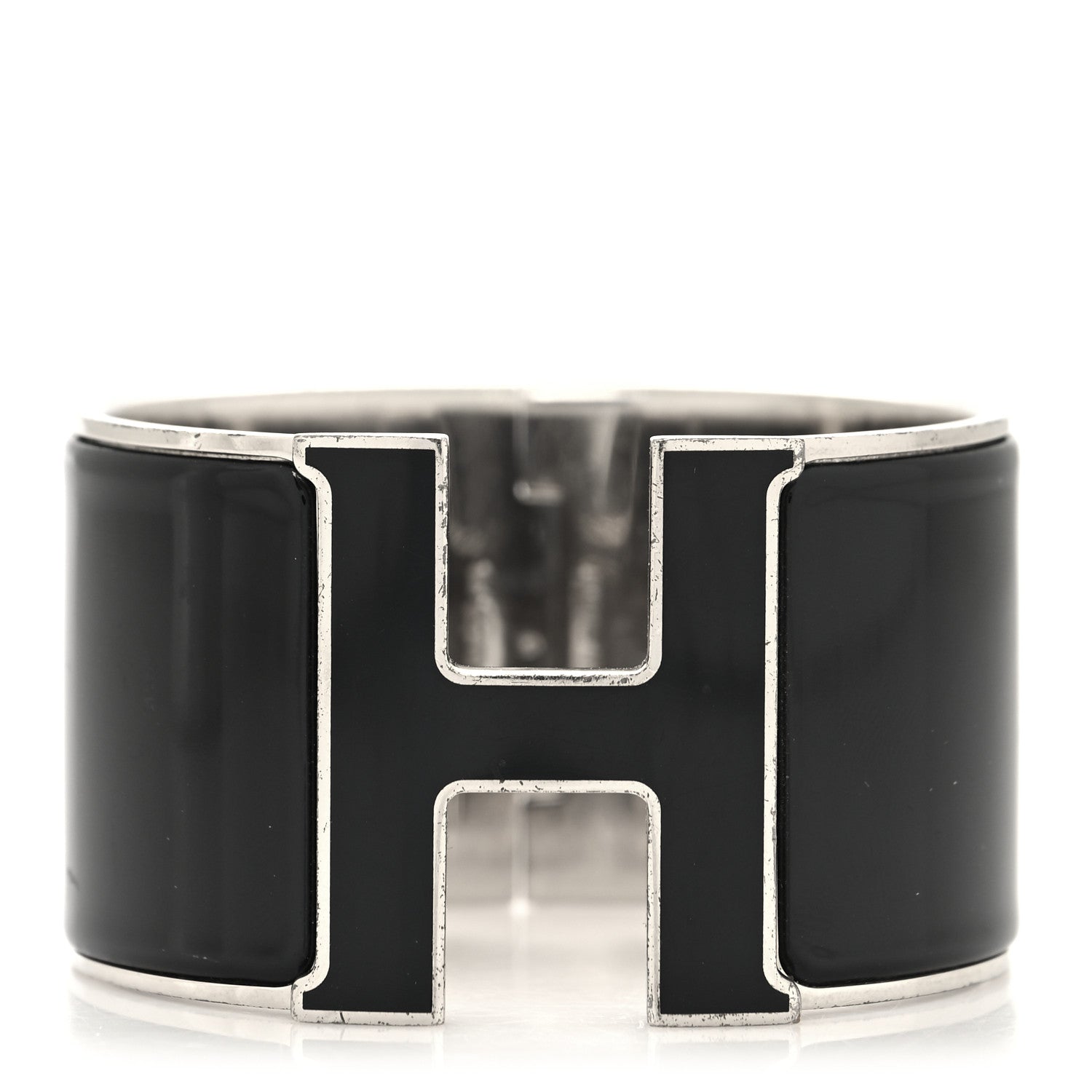 Hermes Enamel Extra Wide Clic Clac H Bracelet PM Black 1 of 5