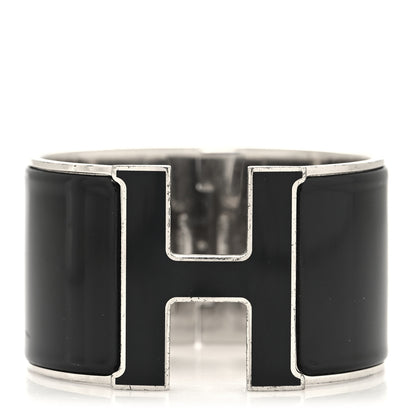 Hermes Enamel Extra Wide Clic Clac H Bracelet PM Black 1 of 5