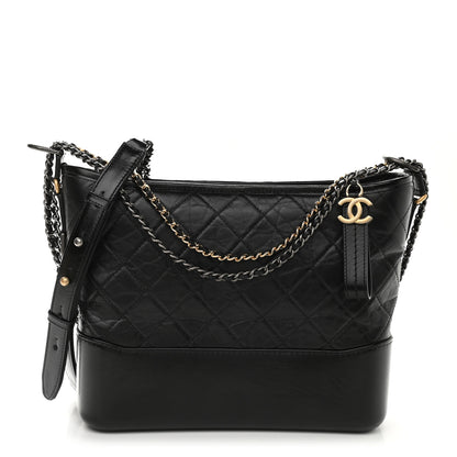 Chanel Aged Calfskin Quilted Medium Gabrielle Hobo Black 1 of 11