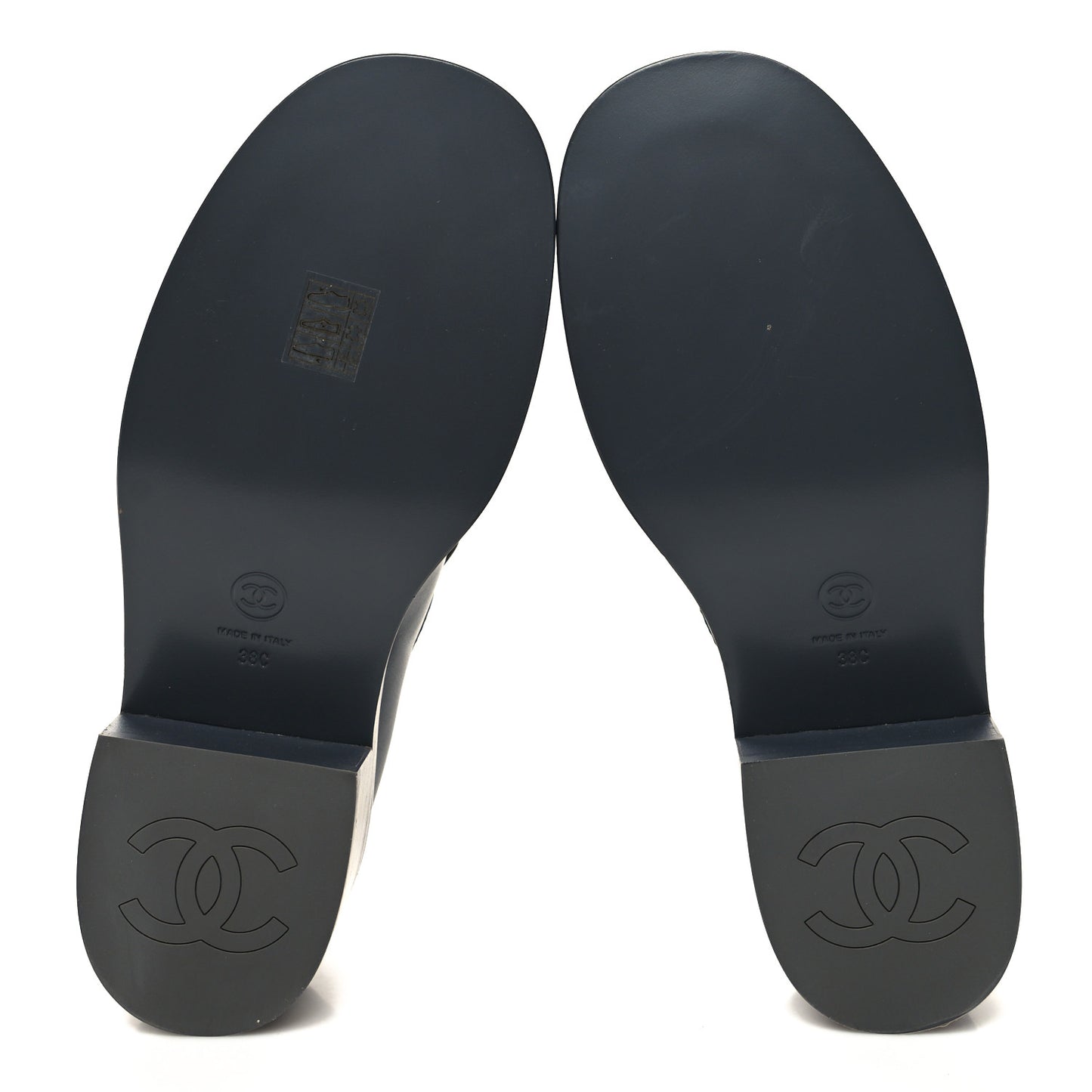 Calfskin CC Platform Loafers 38 Grey