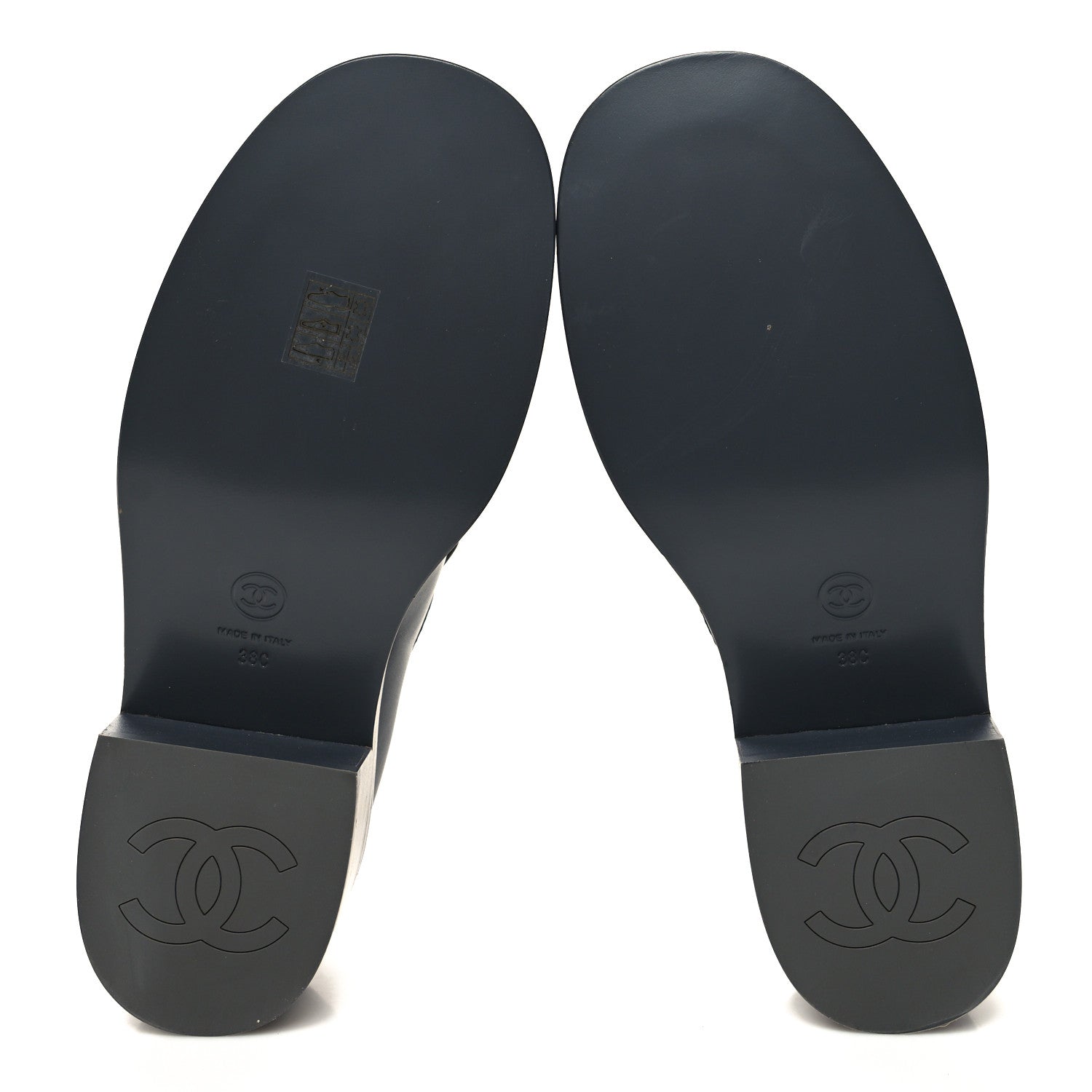 Chanel Calfskin CC Platform Loafers 38 Grey 5 of 8