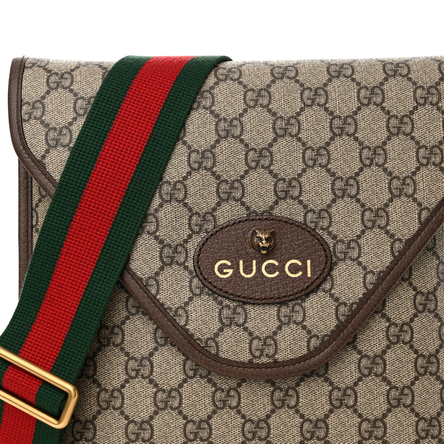 GG Supreme Monogram Web Medium Neo Vintage Flap Messenger Bag Beige New Acero