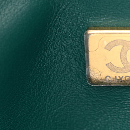 Chanel Shearling Lambskin Quilted Small Vanity Case Green 7 of 10