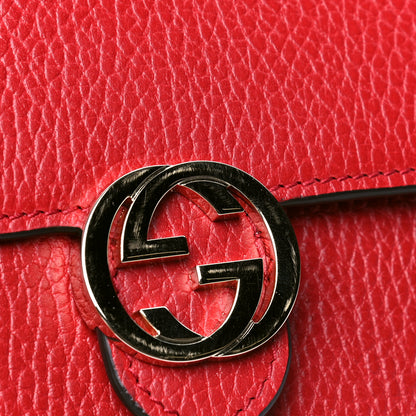 Gucci Dollar Calfskin Interlocking G Chain Wallet Red 5 of 5