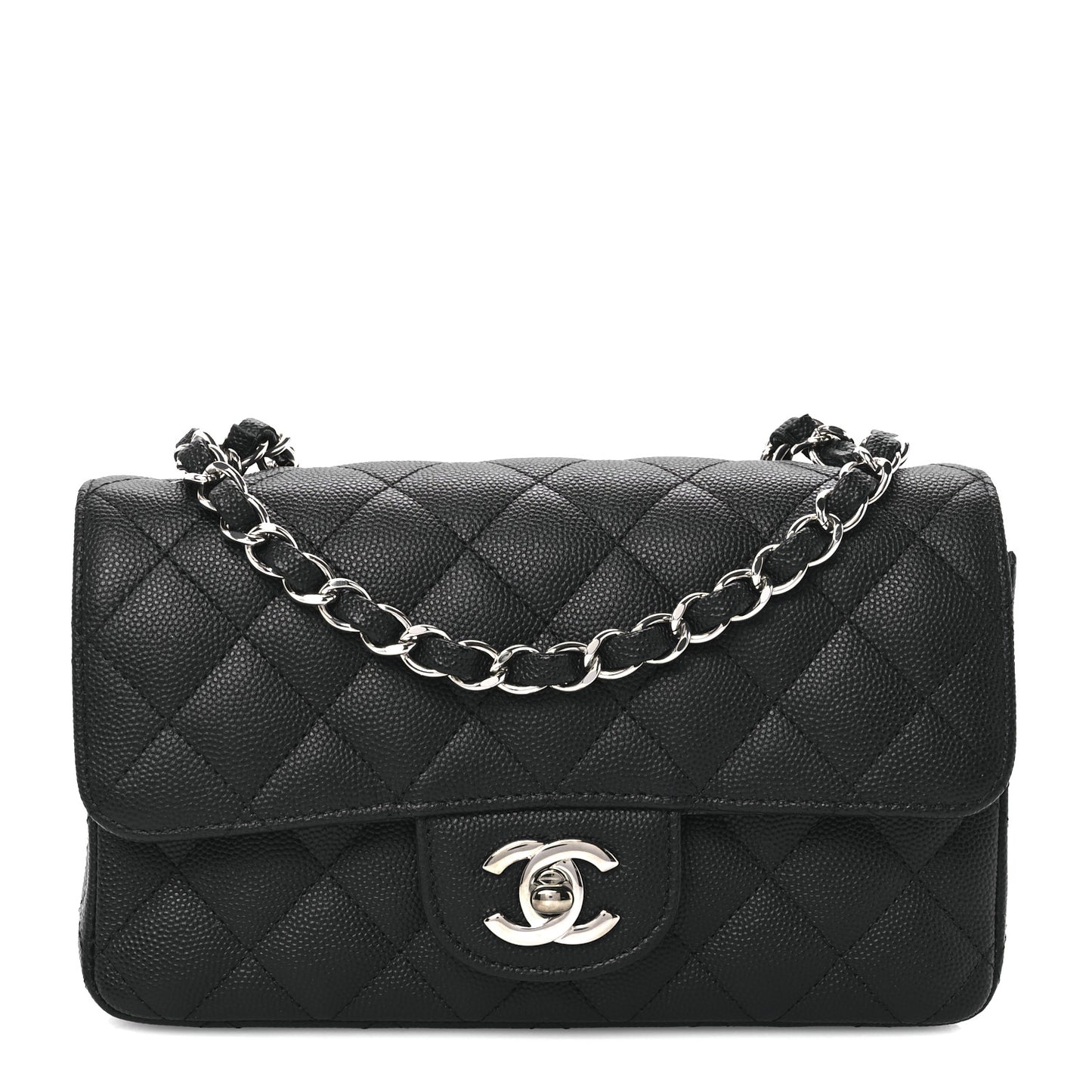 Caviar Quilted Mini Rectangular Flap Black