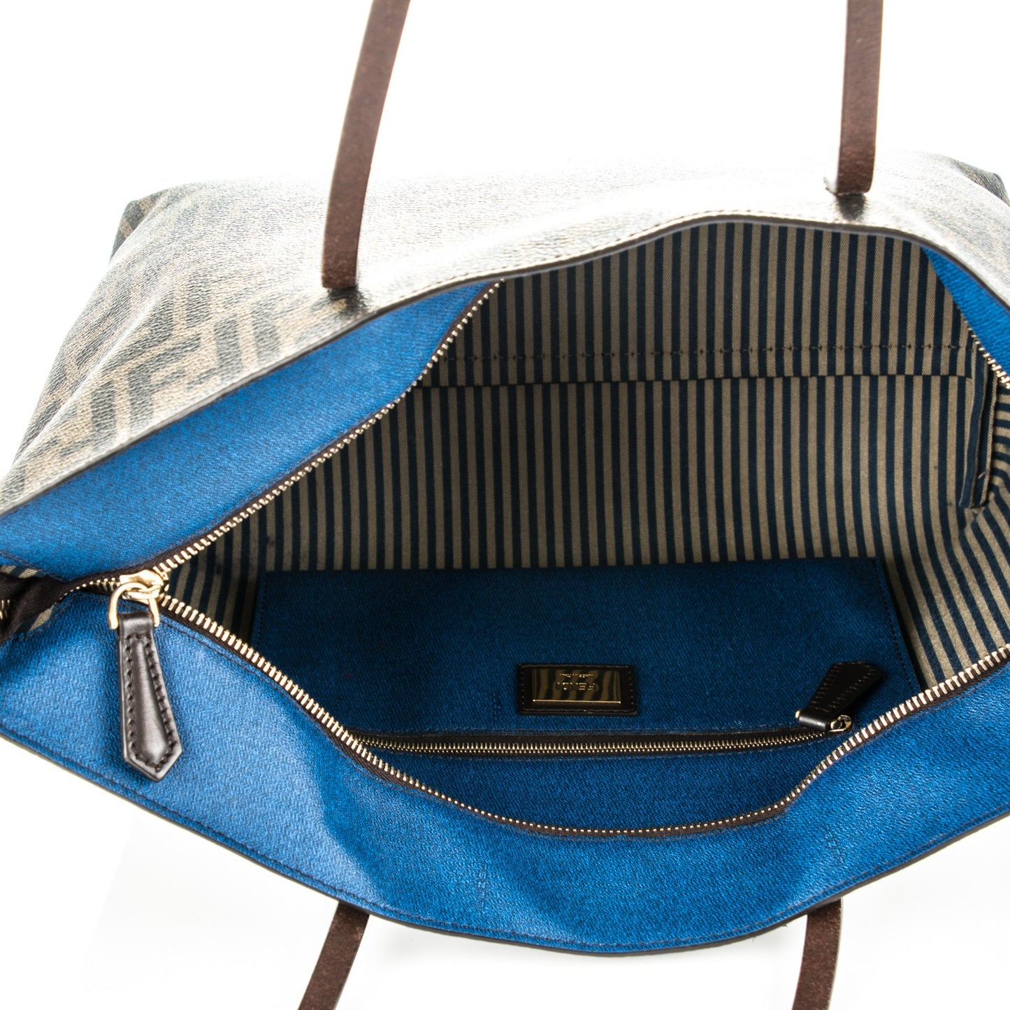 Zucca Spalmati Small Roll Tote Tobacco Blue