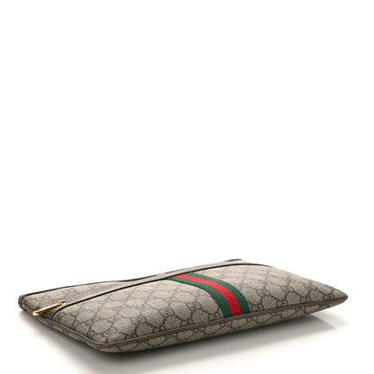 Gucci GG Supreme Monogram Large Ophidia Pouch Clutch Brown 4 of 11