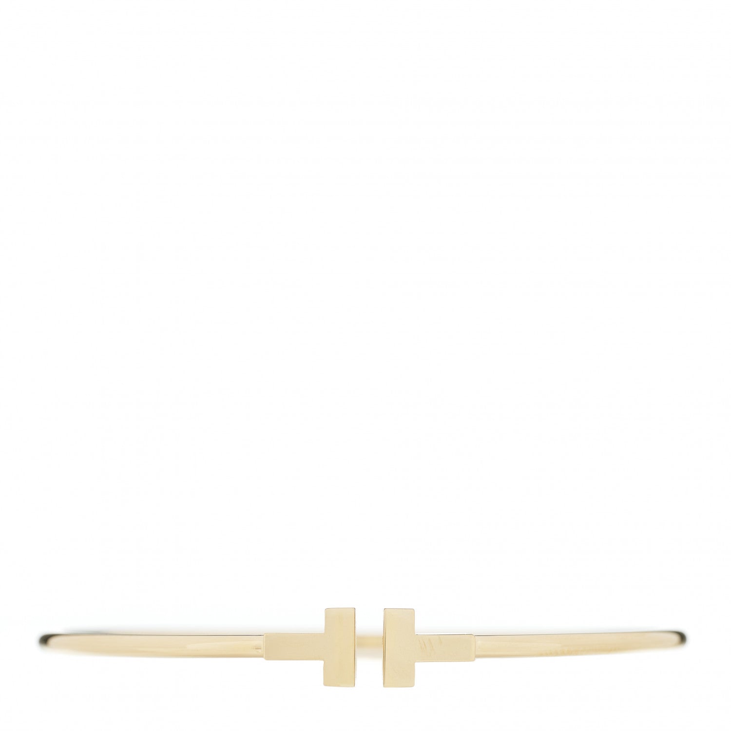 Tiffany 18K Yellow Gold Narrow T Wire Bracelet 1 of 3