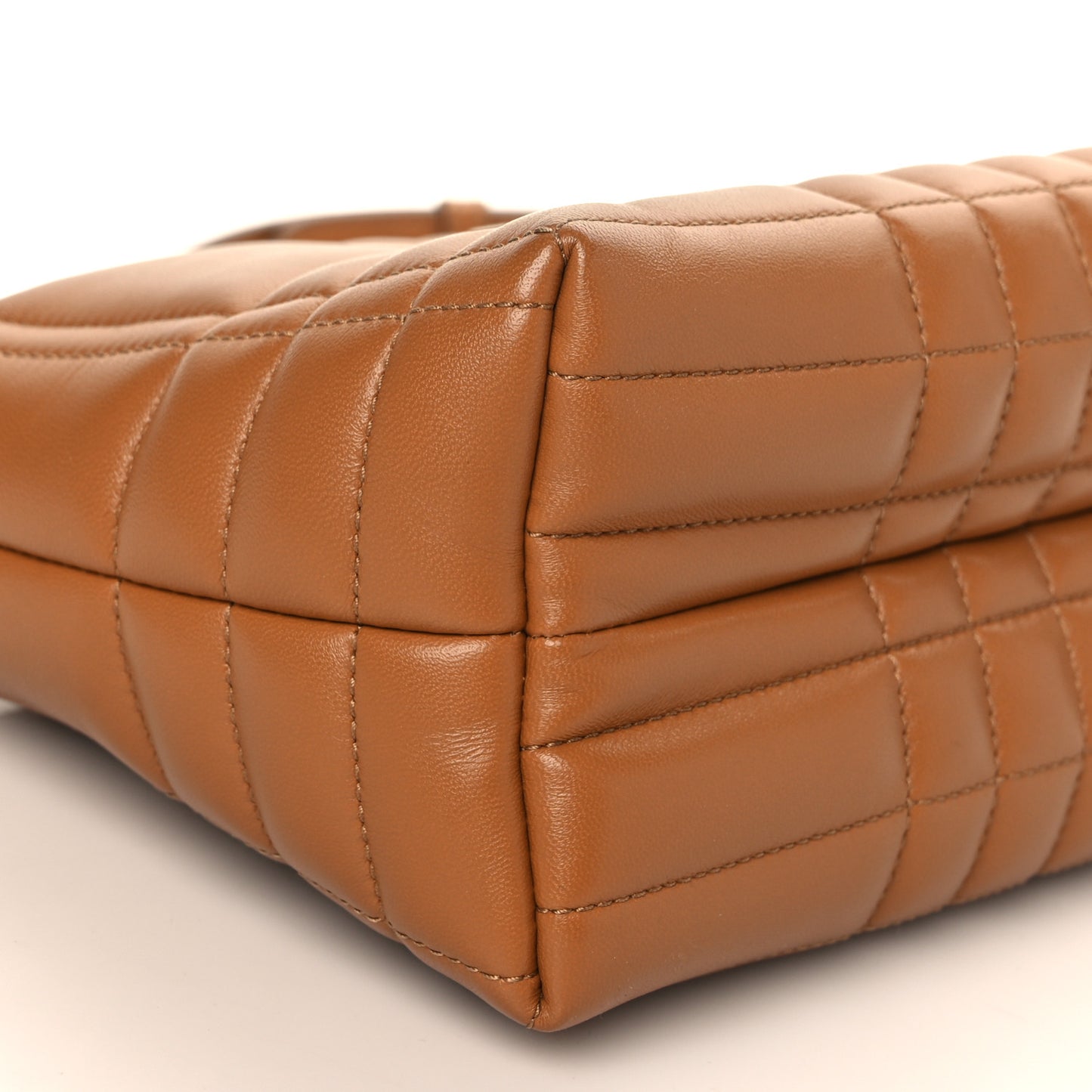 Lambskin Quilted Small Soft Lola Bag Maple Brown