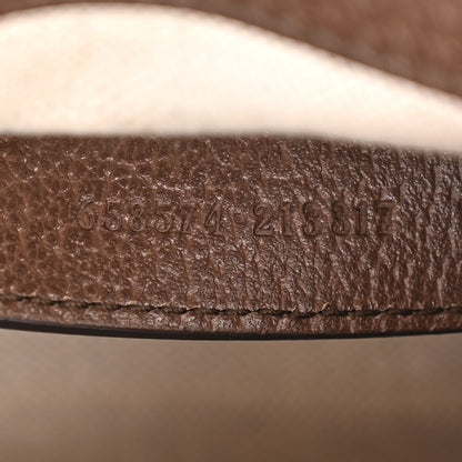 Gucci Monogram Jumbo GG Textured Dollar Calfskin Web Mini Horsebit 1955 Shoulder Bag Camel Ebony New Acero 7 of 10