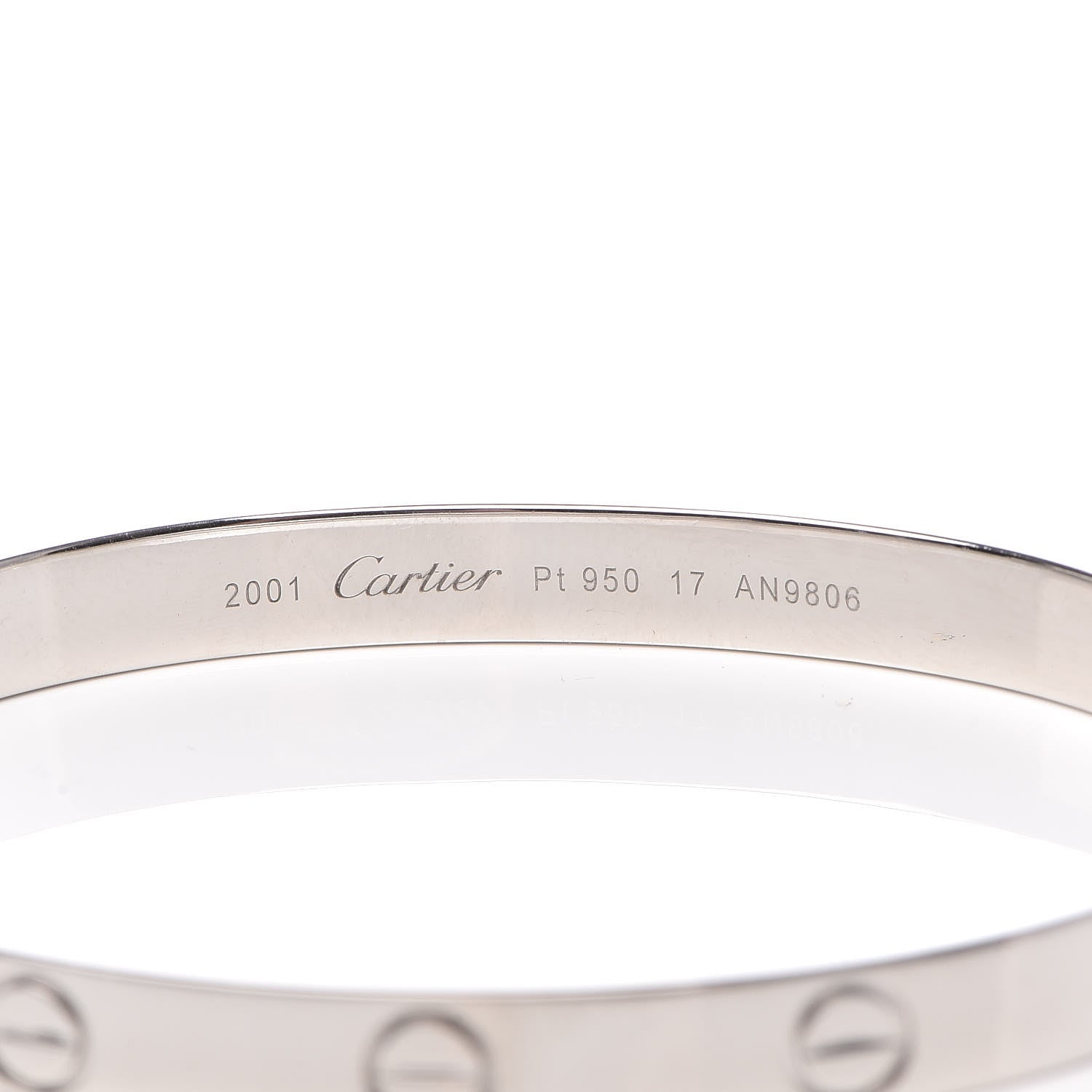 Cartier Platinum LOVE Bracelet 17 4 of 7