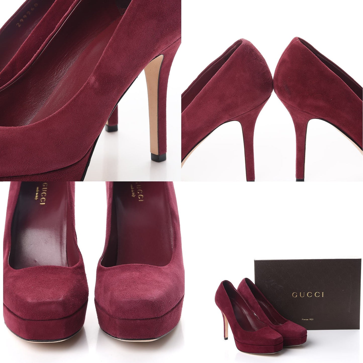 Suede Platform Pumps 36.5 Burgundy