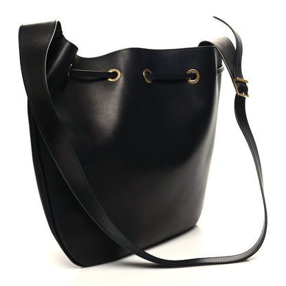 Saint Laurent Smooth Calfskin Paris VII Large Flat Hobo Black 4 of 13