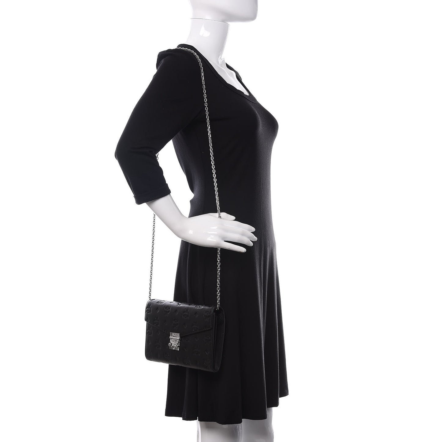 Calfskin Ottomar Monogram Crossbody Bag Black