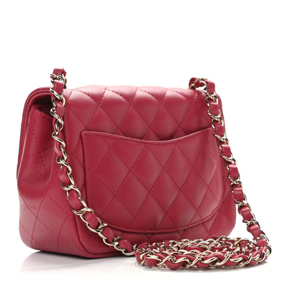 Chanel Lambskin Quilted Mini Square Flap Dark Pink 2 of 8