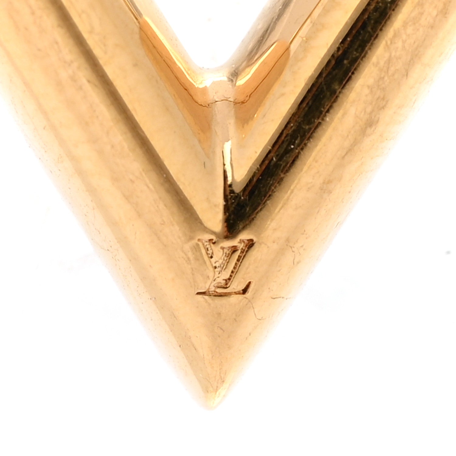 Louis Vuitton Brass Essential V Hoop Earrings Gold 4 of 6