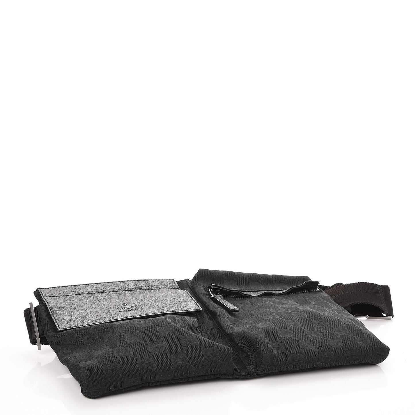 GG Monogram Double Pocket Belt Bag Black