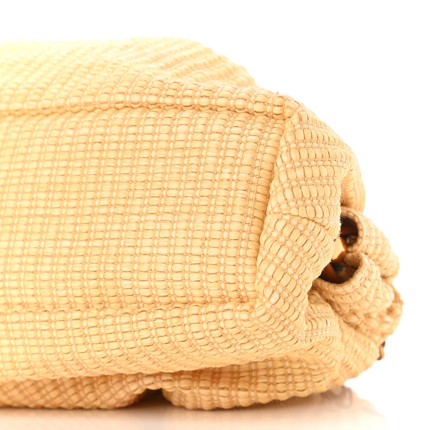 Woven Raffia Mini Cloud Chain Clutch Natural