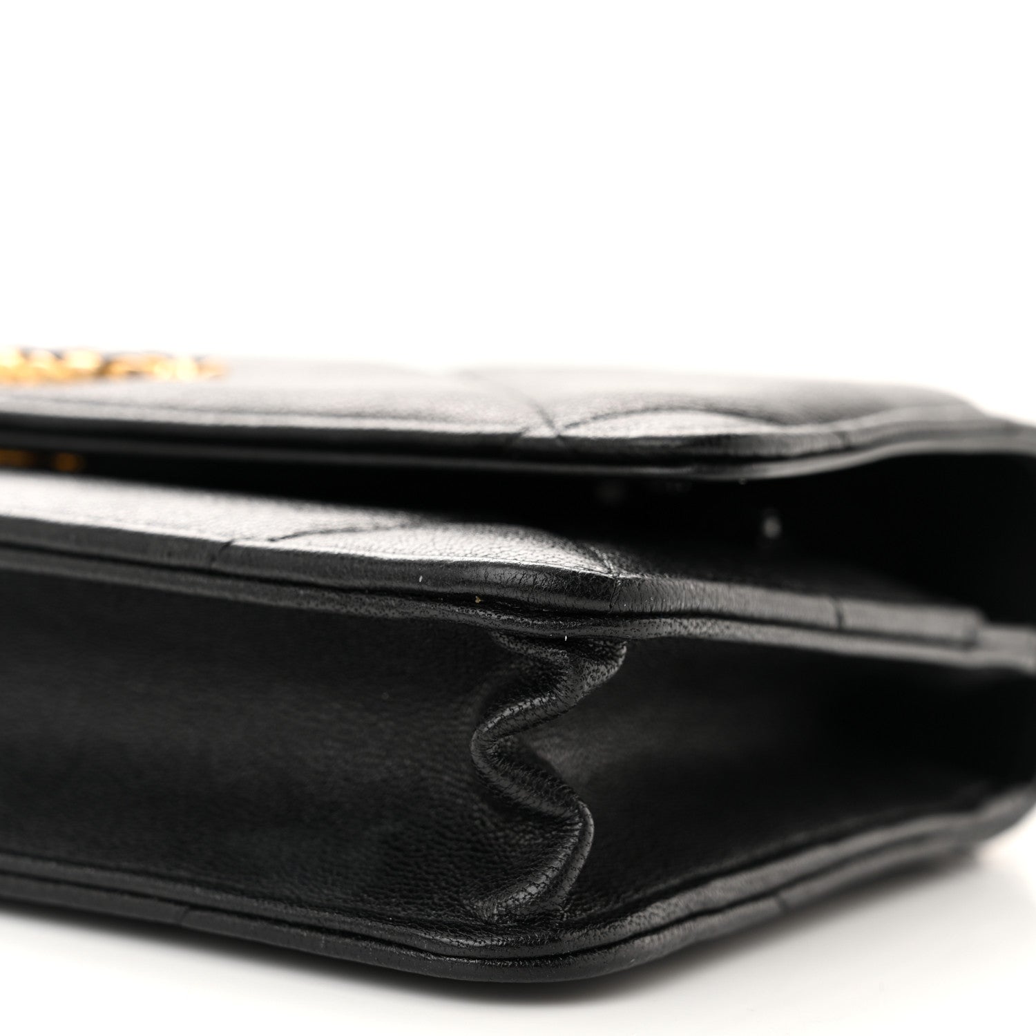 Chanel Goatskin Quilted Chanel 19 Wallet On Chain WOC Black 11 of 12