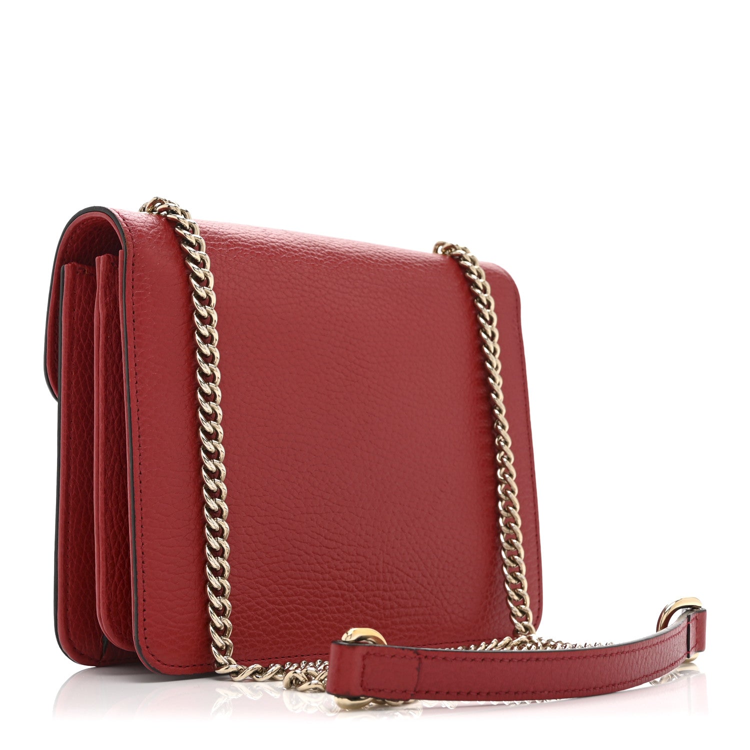 Gucci Dollar Calfskin Small Interlocking G Shoulder Bag Red 3 of 11