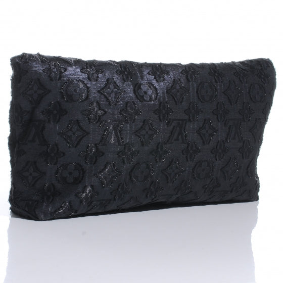 Lurex Quilted Monogram Altair Clutch Black