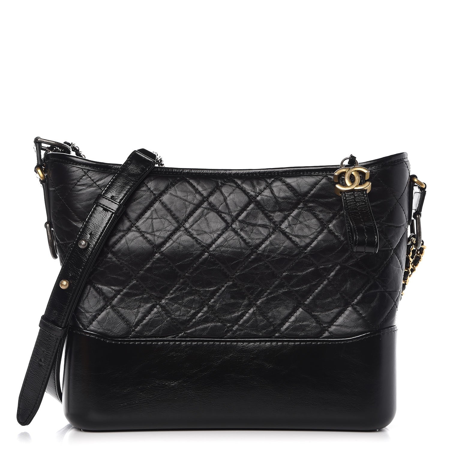 Chanel Aged Calfskin Quilted Medium Gabrielle Hobo Black 1 of 9