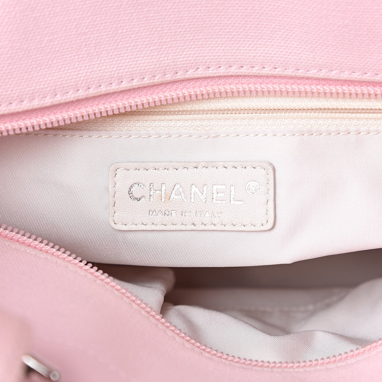 Coated Canvas Quilted Small Paris Biarritz Tote Light Pink