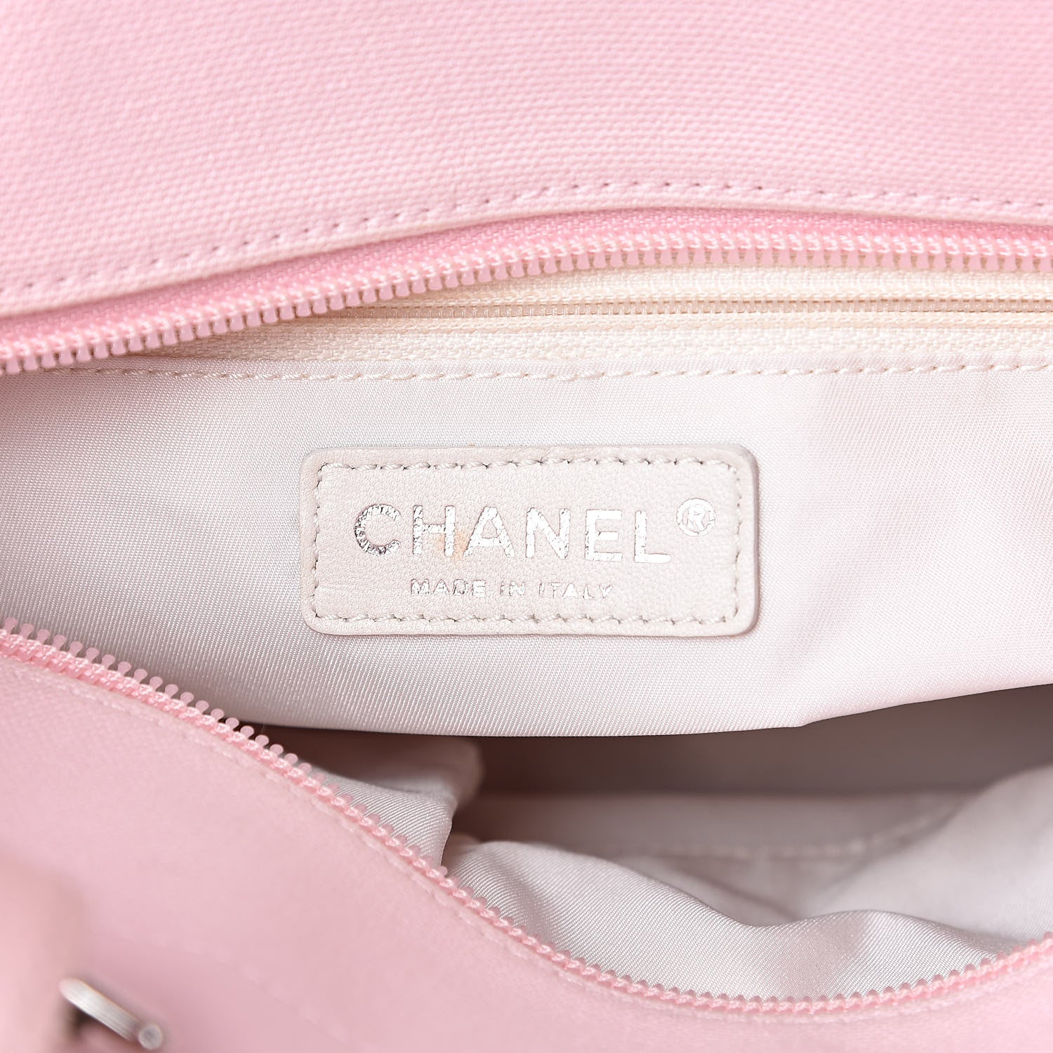 Chanel Coated Canvas Quilted Small Paris Biarritz Tote Light Pink 6 of 9