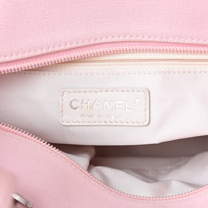 Chanel Coated Canvas Quilted Small Paris Biarritz Tote Light Pink 6 of 9
