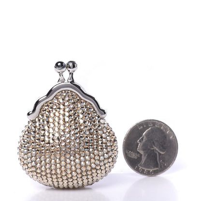 Judith Leiber Crystal Minaudiere Pill Case Silver Gold 2 of 6