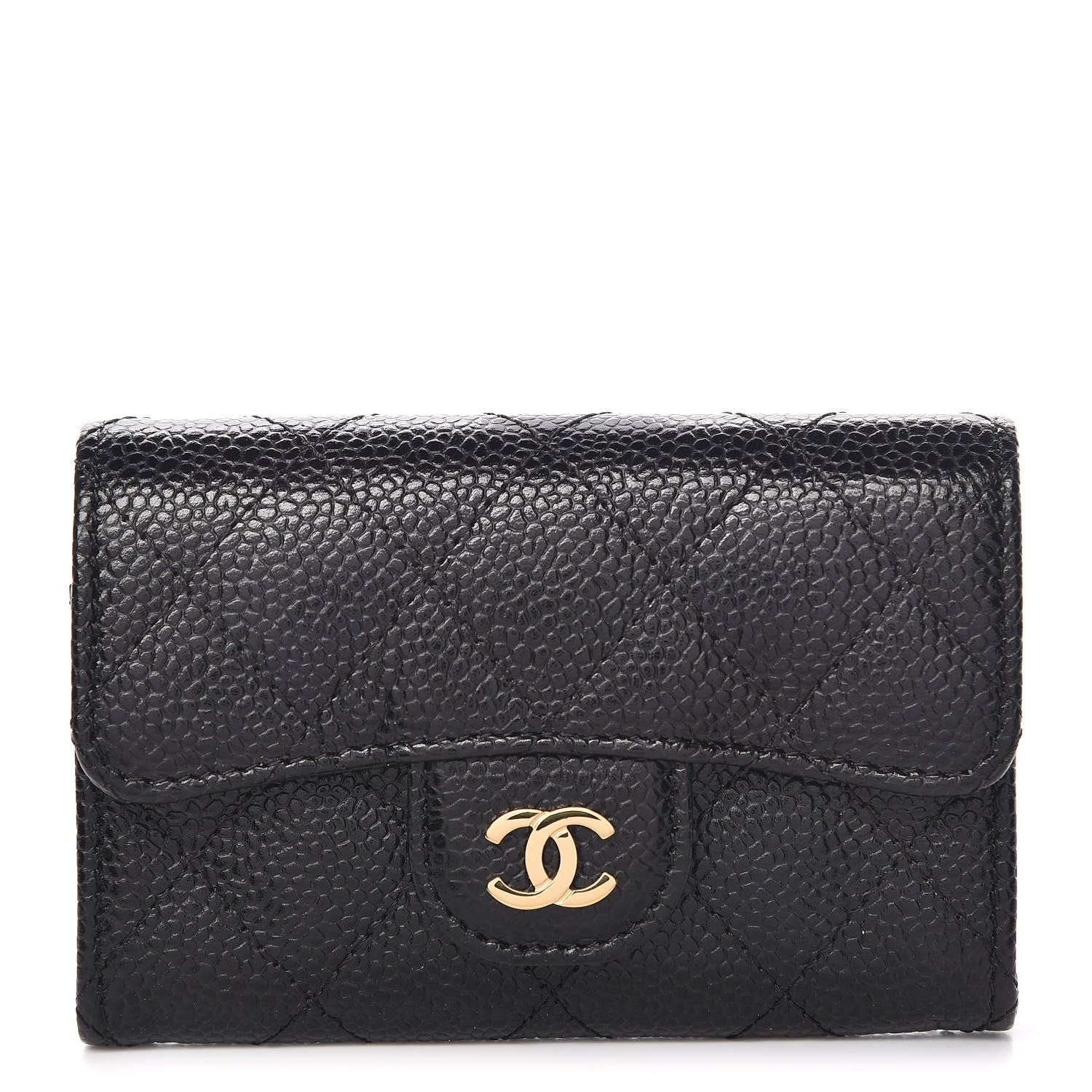 Chanel Caviar Quilted Flap Card Holder Black 1 of 9