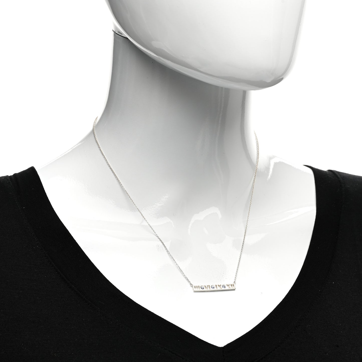 Sterling Silver Blue Sapphire Atlas Bar Pendant Necklace