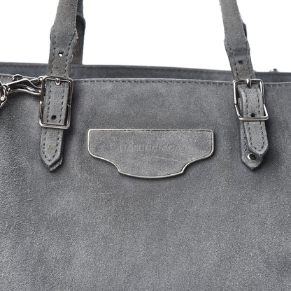 Balenciaga Baby Daim Suede Plate Hardware Papier A6 Zip Around Tote Grey 9 of 12